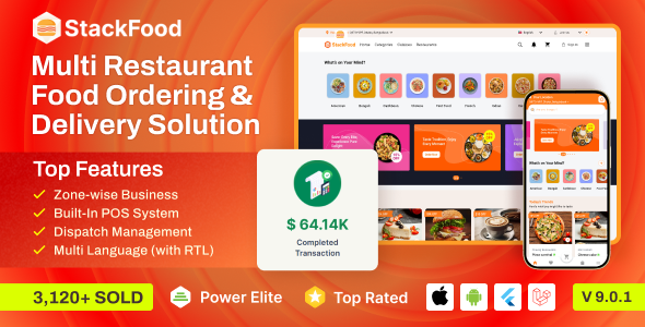 StackFood Multi Restaurant - Food Delivery App with Laravel Admin and Restaurant Panel