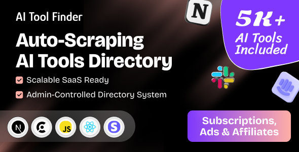 AI Tools Finder â€“ Auto-Scraping AI Directory with 5,000+ Tools, Subscriptions, Ads & Affiliates